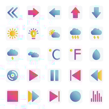 Gradient color icons for Universal web and mobile. vector