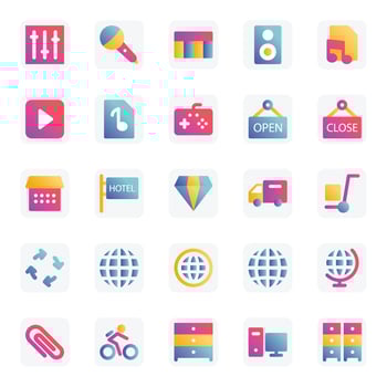 Gradient color icons for Universal web and mobile. vector