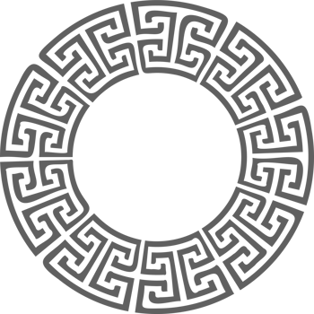 Circle Greek frame. Round meander border. Decoration elements pattern png