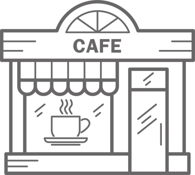 Cafe building line icon. Urban architecture element. png