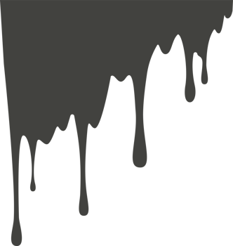 Melted drips and liquid paint drops. Current chocolate, ink, honey or syrup. Oil and cream blobs png