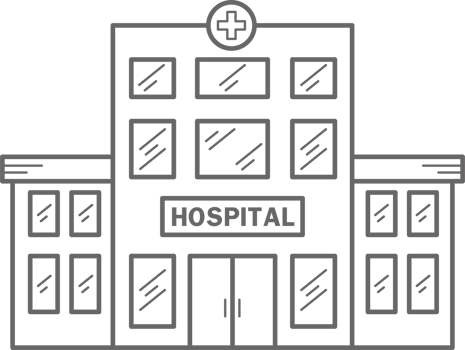 Hospital building line icon. Urban architecture element. Medical center png