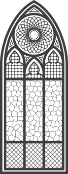 Gothic window outline. Silhouette of vintage stained glass church frame. Element of traditional European architecture. png