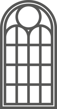 Church medieval window. Old gothic style architecture element. Outline illustration png