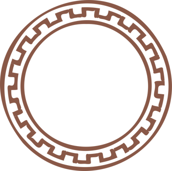 Circle Greek frame. Round meander border. Decoration elements pattern png