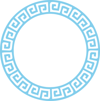 Circle Greek frame. Round meander border. Decoration elements pattern png
