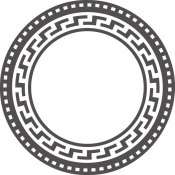 Circle Greek frame. Round meander border. Decoration elements pattern png