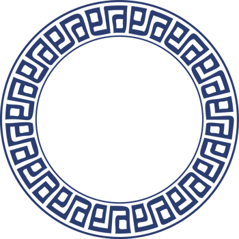 Circle Greek frame. Round meander border. Decoration elements pattern png