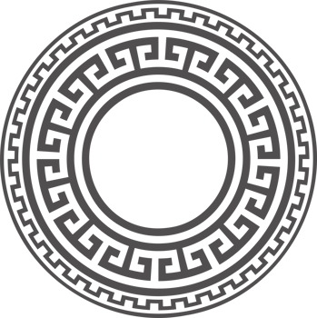Circle Greek frame. Round meander border. Decoration elements pattern png