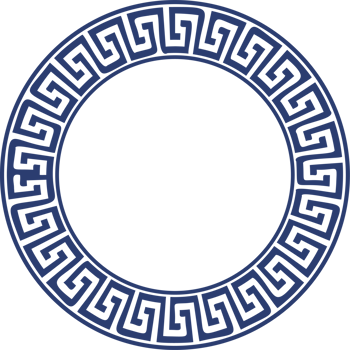 Circle Greek frame. Round meander border. Decoration elements pattern png