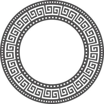 Circle Greek frame. Round meander border. Decoration elements pattern png