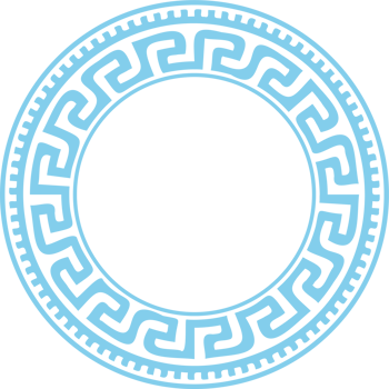 Circle Greek frame. Round meander border. Decoration elements pattern png
