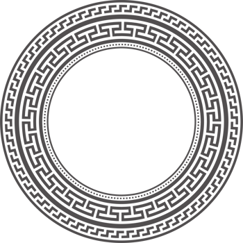 Circle Greek frame. Round meander border. Decoration elements pattern png
