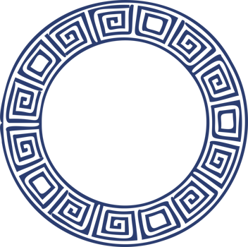 Circle Greek frame. Round meander border. Decoration elements pattern png