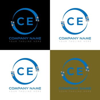CE letter logo creative design. CE unique design. vector
