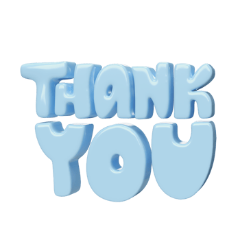 Thank you blue lettering 3d text icon hand drawn, thanksgiving day Cute Illustration isolated transparent png background