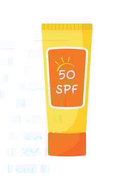 Sunscreen in Cute Tube Icon Vector Illustration Skincare for Summer in Beach Holiday