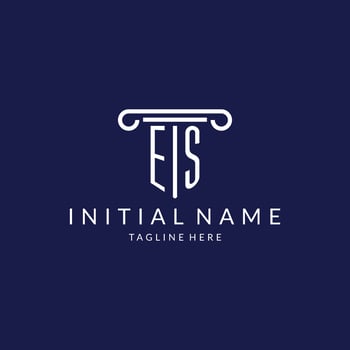ES logo monogram with pillar shape designs vector