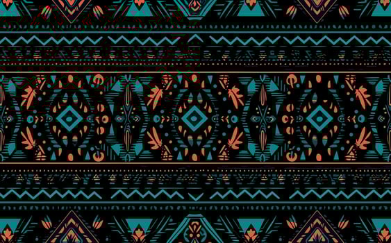 Ethnic abstract ikat pattern. Seamless pattern in tribal, folk embroidery, Mexican style. Aztec geometric art ornament print.Design for carpet, wallpaper, clothing, wrapping, fabric, cover, textile vector