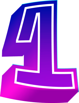 3d gradient color number png