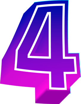 3d gradient color number png