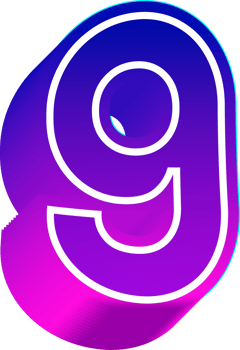 3d gradient color number png