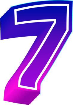 3d gradient color number png