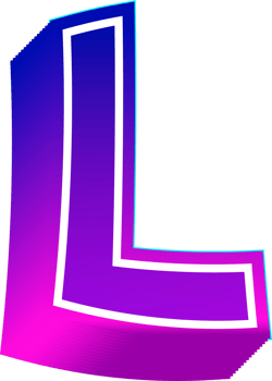 Gradient bold alphabet letters png