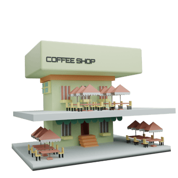 Coffee shop 3d icon png