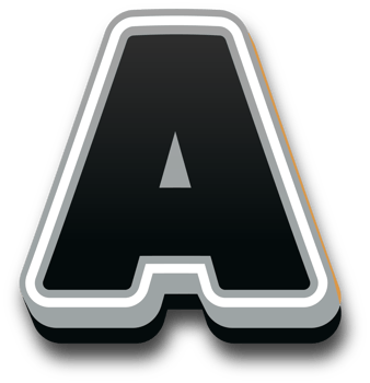 Black bold alphabet letters png