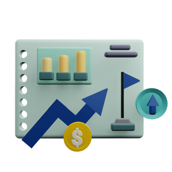Financial growth 3d icon png