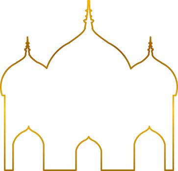Gold mosque monoline illustration png