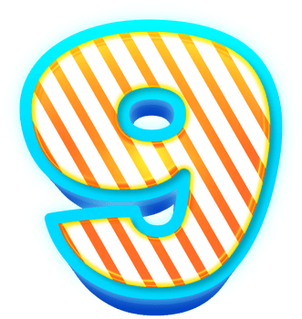 Glossy 3d number png