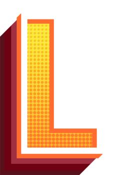 Halftone alphabet letters png