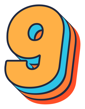 3d pop art colorful number png