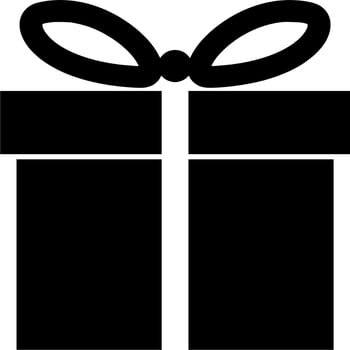 Vector silhouette of Gift Box on white background