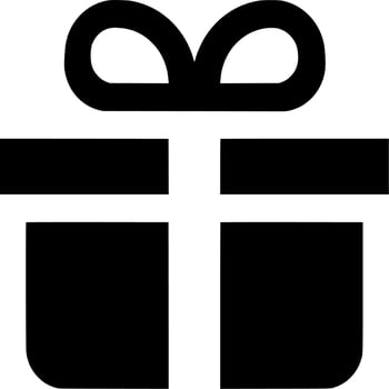 Vector silhouette of Gift Box on white background