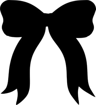 Vector silhouette of Bow on white background
