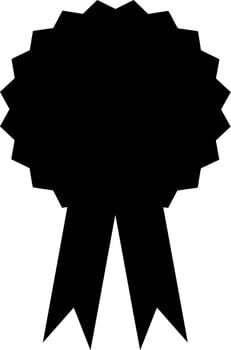 Vector silhouette of medal on white background