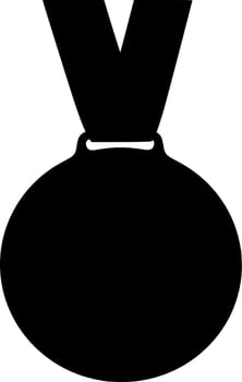 Vector silhouette of medal on white background