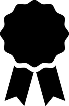Vector silhouette of medal on white background