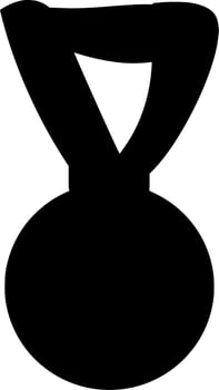 Vector silhouette of medal on white background