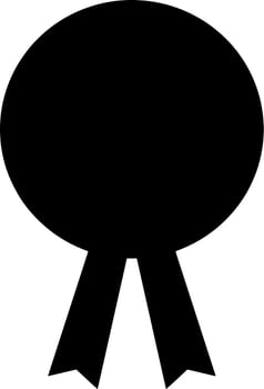 Vector silhouette of medal on white background
