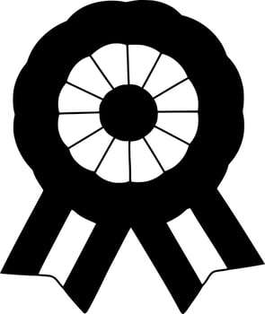 Vector silhouette of medal on white background