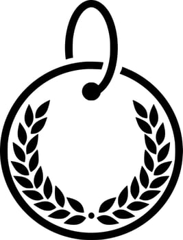Vector silhouette of medal on white background