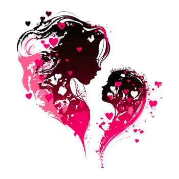 Mothers Day pink Smudge Silhouette png
