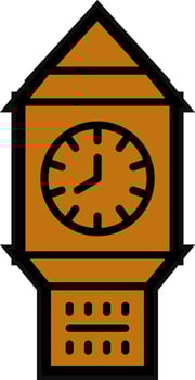 Clock Tower Vector Icon Design