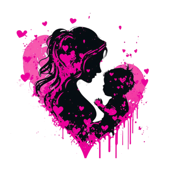 Mothers Day pink Smudge Silhouette png