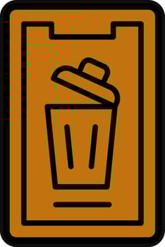 Mobile Bin Vector Icon Design