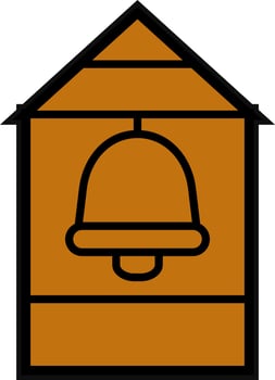 Bell Tower Vector Icon Design